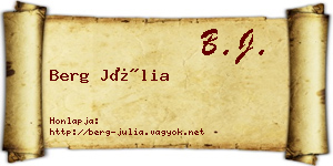 Berg Júlia névjegykártya